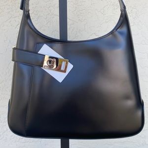 New Salvatore Ferragamo Black Shoulder Bag NWT